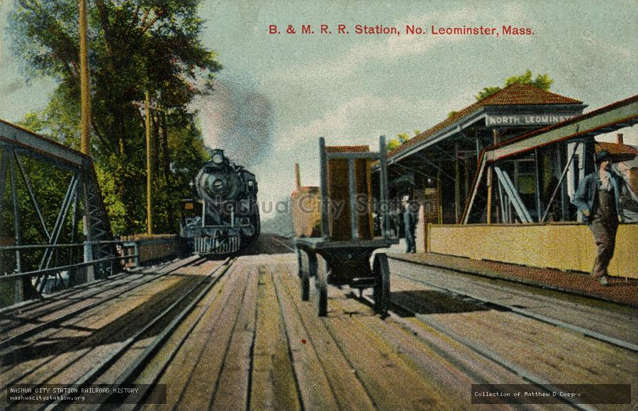 Postcard: Boston & Maine Railroad Station, North Leominster, Massachusetts